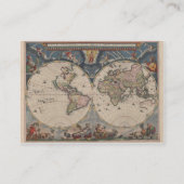 Antique World Map: Historische Kartographie Kunst Visitenkarte (Rückseite)