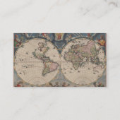 Antique World Map: Historische Kartographie Kunst Visitenkarte (Rückseite)