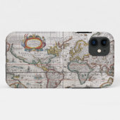 Antique World Map iPhone Case (Rückseite (Horizontal))