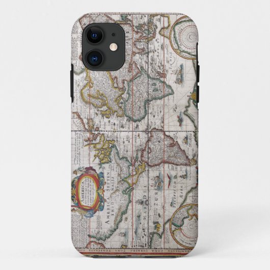 Antique World Map iPhone Case (Rückseite)