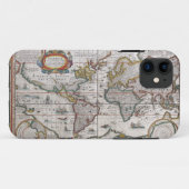 Antique World Map iPhone Case (Rückseite (Horizontal))