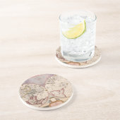 Antique World Map Lithograph Elegante Untersetzer (Seite)