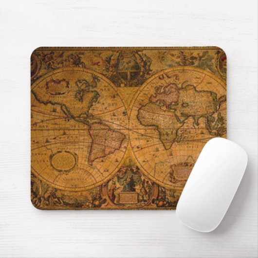 ANTIQUE World MAP Mousepad (Mit Mouse)