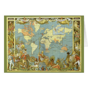 Antique World Map of the British Empire, 1886