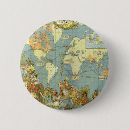 Antique World Map of the British Empire, 1886 Button