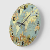 Antique World Map of the British Empire, 1886 Große Wanduhr (Winkel)