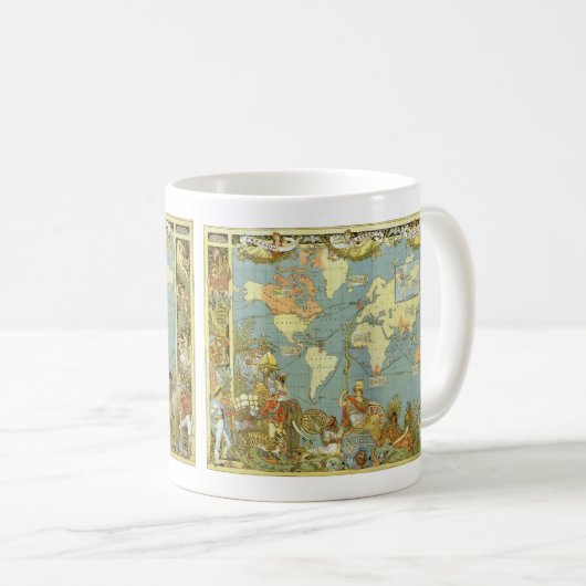 Antique World Map of the British Empire, 1886 Kaffeetasse (VorderseiteRechts)