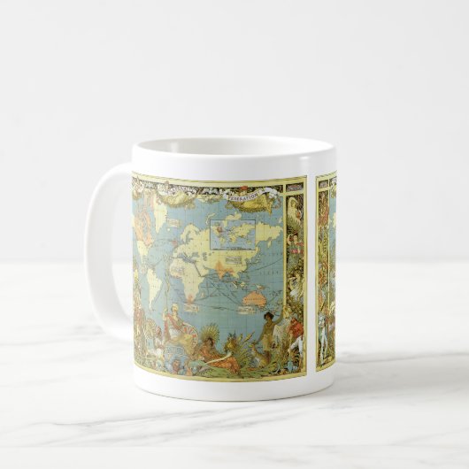 Antique World Map of the British Empire, 1886 Kaffeetasse (Vorderseite Links)