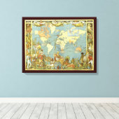 Antique World Map of the British Empire, 1886 Leinwanddruck (Insitu (Holzboden))