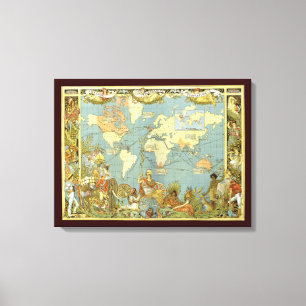 Antique World Map of the British Empire, 1886 Leinwanddruck