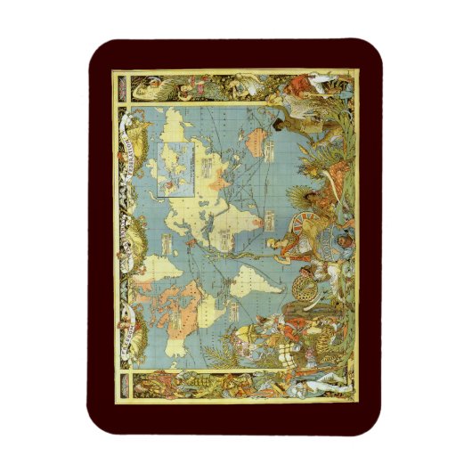 Antique World Map of the British Empire, 1886 Magnet (Vertikal)