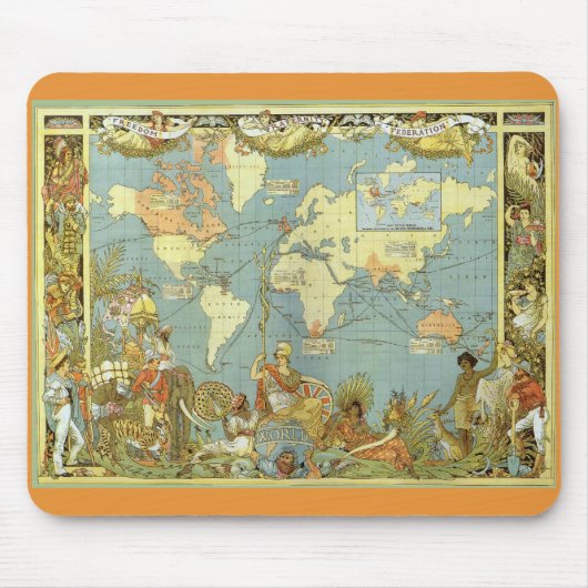 Antique World Map of the British Empire, 1886 Mousepad (Vorne)
