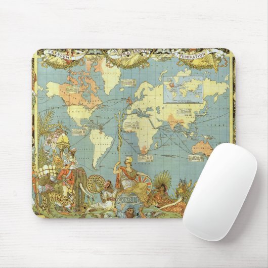 Antique World Map of the British Empire, 1886 Mousepad (Mit Mouse)