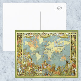 Antique World Map of the British Empire, 1886 Postkarte