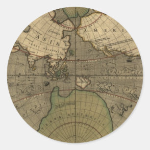 Antique World Map Stickers
