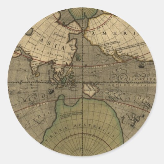Antique World Map Stickers (Vorderseite)