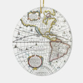Antique World Map von Hendrik Hondius, 1630 Keramikornament (Links)