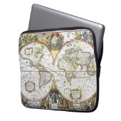 Antique World Map von Hendrik Hondius, 1630 Laptopschutzhülle (Vorderseite Links)