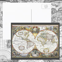 Antique World Map von Hendrik Hondius, 1630