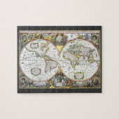 Antique World Map von Hendrik Hondius, 1630 Puzzle (Horizontal)