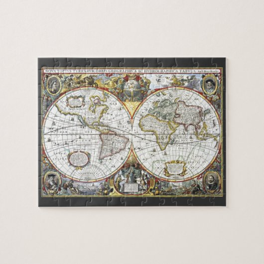 Antique World Map von Hendrik Hondius, 1630 Puzzle (Horizontal)