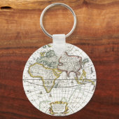 Antique World Map von Hendrik Hondius, 1630 Schlüsselanhänger (Rückseite)