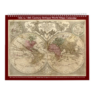 Antique World Maps - 16. bis 18. Jahrhundert Kalender
