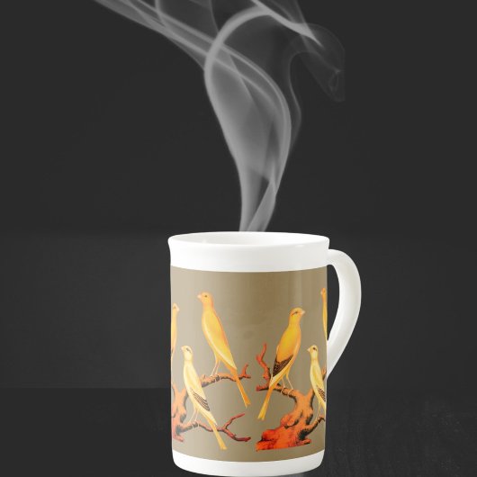 Antique Yorkshire  Canaries  -  Porzellantasse