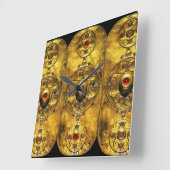 ANTIQUE ZELLTISCHES GARNELFELD MIT RUBY GEMSTONS QUADRATISCHE WANDUHR (Winkel)