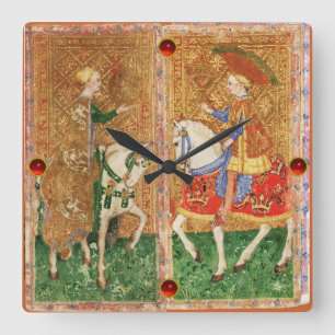 ANTIQUE ZIELE/ KLEINEN VON MÜNZEN UND KNIGHEIT VON QUADRATISCHE WANDUHR