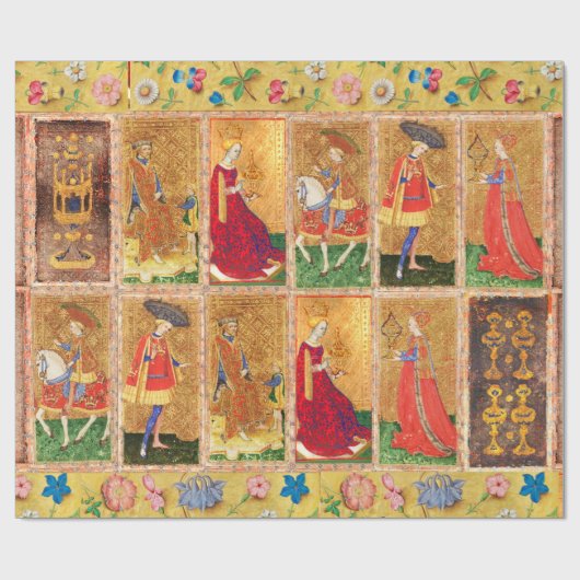 ANTIQUE ZIELE /NACHT,KÖNIG,SEITE,KUPPENQUEEN GESCHENKPAPIER (Flach)