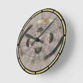 Antique Zodiac Astrologie Solar Orbit Print Runde Wanduhr (Winkel)
