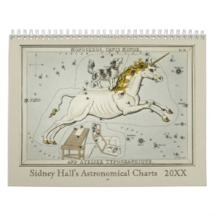 Antique Zodiac Astronomische Charts von Sidney Hal Kalender