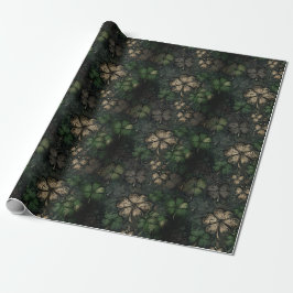 Antiqued Clover Damask Texture St. Patrick's Day Geschenkpapier