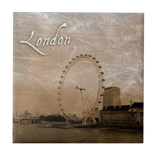 Antiqued London-Augen-Kunst-Fliese Fliese (Vorderseite)