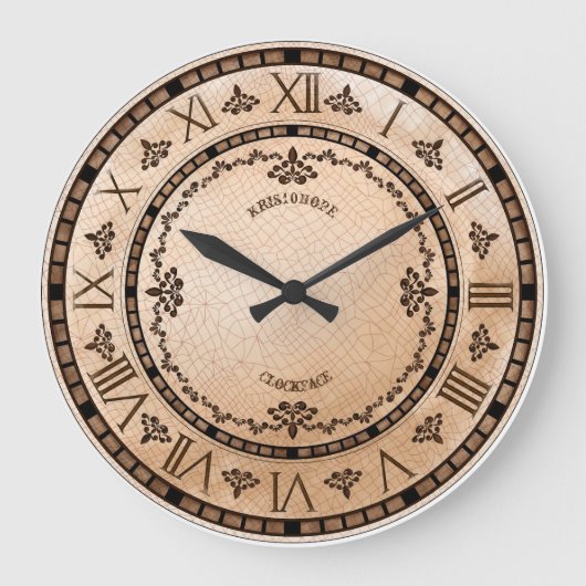 AntiQued Thru Time Große Wanduhr (Vorderseite)