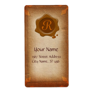 ANTIQUES PARCHMENT, BROWN WAX SIEGEL MONOGRAM
