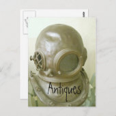 Antiques Postcard Vintager Helm Postkarte (Vorne/Hinten)