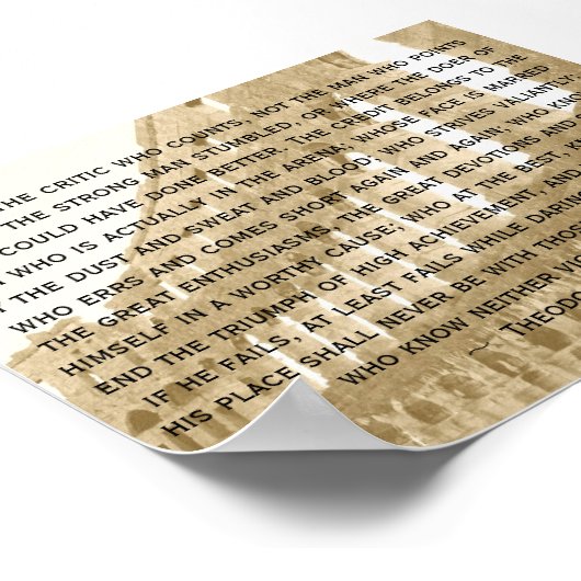 antiquiert, "Es ist nicht der Kritiker, der zählt, Poster (Ecke)