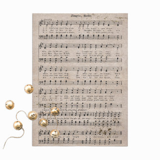 Antiquiert Jingle Bells Decoupage Vintage gealtert Seidenpapier