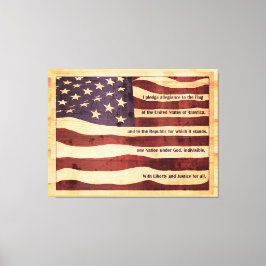 Antiquierte Flagge mit Lodge-Lodge-Holz aussehen Leinwanddruck