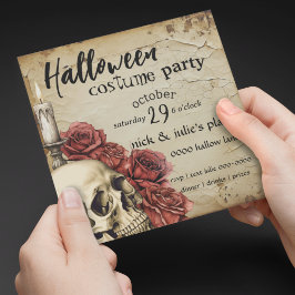 Antiquierte Rose und unheimliches Halloween-Party