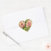 Antiquierte Rosen (Heart Shaped Stickers) Herz-Aufkleber (Umschlag)
