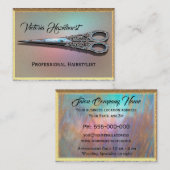 Antiquierte Schere Chic Hair Stylist Beruflich Visitenkarte (Vorne/Hinten)