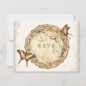 Antiquierte Viktorianische Rose Girl Baby Dusche U RSVP Karte (Rückseite)