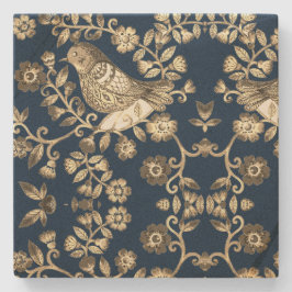 Antiquierte Vogel Willow Style Navy Blue Steinuntersetzer