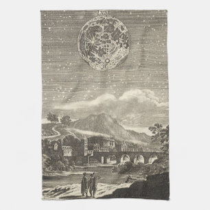 Antiquität Renaissance-Mond von Allain Mallet Geschirrtuch