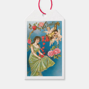 Antiquität Valentins Cupid Herz Dame Geschenkanhänger