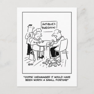 Antiquitäten Desaster. Bewertung der antiken Händl Postkarte