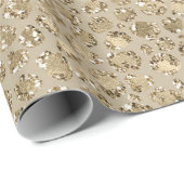 Antiquitäten Gold Glitzer Leopard Print Geschenkpapier (Rolleneckpunkt)
